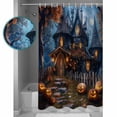 thumbnail image 4 of Halloween Waterproof Fabric Shower Curtain, Forest Ghost Pumpkin Castle Vintage Cottage Shower Curtain for Bathroom Curtains Bathtubs Hotel Washable Shower Curtains with 12 Hooks Small 36x78in, 4 of 6
