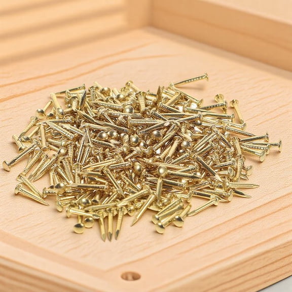 Pawsdot 200Pcs Hardware Accessories Small Brass Nails for DIY Projects Woodworking Carpentry