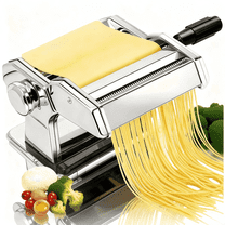 ZHIJYBO Pasta Maker Machine, 9 Adjustable Thickness Settings Noodle Maker for Pasta, 2-in-1 Manual Pasta Machine for Pasta, Dumpling Skin, Spaghetti, Fettuccini, Lasagna (Silver)