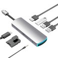 thumbnail image 1 of Divisor Usb 3.0 De Alta Velocidad 8 En 1 Hub De Expansión Usb C Multifuncional Adaptador Tipo C 3 Lector De Tarjetas Sd / Tf Usb 3.0 Adaptador Hd-Mi 4K Puerto De Audio De 3,5 Mm Para Apple Macbook Advancent EL007723-00, 1 of 6