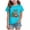 Blue, variant on Girl Christmas Shirt Reindeer Tiny Tree Lettering Casual Cotton Blend Crew Neck Tops Party Ready Outfit for Fall Winter