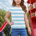 thumbnail image 7 of Piuwrlz Kid Round Neck T-Shirts Girls Short Sleeve Sweatshirt Printed Blouses Undershirt Shirt Top Blue Size 7 Years, 7 of 7