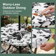 thumbnail image 5 of Round Outdoor Tablecloth with Umbrella Hole and Zipper, Black Floral Tablecloth with Elastic Waterproof, Country Retro Flowers Botanical Retro Art Patio Table Covers for 45" - 54" Picnic Pool Tables, 5 of 9
