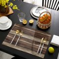 thumbnail image 3 of Brown Wooden Placemats Set of 4, Vintage Farmhouse Retro Art Placemats for Dining Table, Place Mats for Kitchen Tabletop, Waterproof Wipeable Dining Table Mats Set, 3 of 9
