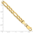 thumbnail image 2 of 14k Yellow Gold 7 Inch 6mm Concave Figaro Chain Bracelet, 2 of 6