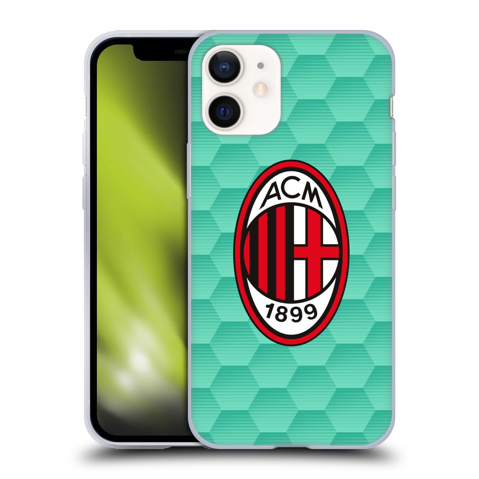 Head Case Designs Licenza Ufficiale AC Milan Rosso E Grigio Modelli Cresta Cover in Morbido Gel Compatibile con Apple iPhone 12 Mini 