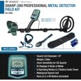 thumbnail image 2 of -200 Professional Metal Detector Field Kit with Submergible Search Coil, Heanphone, Folding Shovel with Compass, Carrying Case, 2 of 18