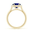 thumbnail image 2 of ANGARA Lab Grown 3.3 Ct Oval Blue Sapphire Halo Engagement Ring for Women in 14K Yellow Gold (Size-10x8mm) | September Birthstone, Anniversary, Jewelry Gift for Women | Lab-Grown Blue Sapphire Ring, 2 of 8