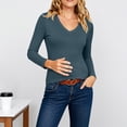 thumbnail image 6 of gbyLJF Women's V Neck Layering Shirts Long Sleeve Slim Fit Thermal Undershirts Soft Comfortable Base Layer Top, 6 of 9