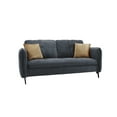 thumbnail image 2 of Fabric Sofa for Living Room, 3 Seater Sofa for Bedroom, Home Sofa Couch with Tufted Button and Removable Cushions, Recliner Sofa with Square Arm and Metal Legs, Perfect for Home Apartment, Dark Gray, 2 of 5