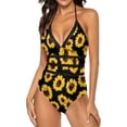 thumbnail image 2 of NICKSUN Maillot de Bain une Pièce pour Femmes Contrôle du Ventre Maillot de Bain Modeste Col en V, 2 of 9