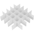 thumbnail image 1 of Divisores para armario, ropa interior, calcetines, corbatas y cinturones, 42,2 x 6 cm, organizadores de cajones ajustables de plástico blanco, paquete de 8, 1 of 5