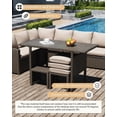 thumbnail image 4 of AECOJOY 7 Piece Patio Furniture Set PE Rattan Outdoor Dining Set Sectional Sofa Couch with Table Patio Conversation Set in Beige, 4 of 7