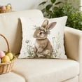 thumbnail image 4 of Uuiauoio Spring Easter Bunny Throw Pillow Covers Rabbit Decorative Pillows Case Soft Velvet Cushion Covers for Couch Sofa Patio Garden Spring Decor, 4 of 6