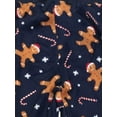 thumbnail image 2 of Womens Plush Blue Gingerbread Man Joggers Sleep Pants Pajama Bottoms Medium, 2 of 2