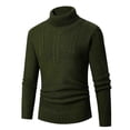 thumbnail image 1 of EGNMCR Turtleneck Sweater for Men, Man New Pattern High Collar Solid Color Twisted Flower Keep Warm Head Cover High Collar Long Sleeves Bottom Layer Knitting Sweater Men Polyester Top, 1 of 2