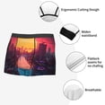 thumbnail image 3 of Pofeuu Neon Sunset Cyberpunk Cityscape Print Men’s Boxer Briefs, Moisture-Wicking Underwear, Regular,Trunk-Large, 3 of 5