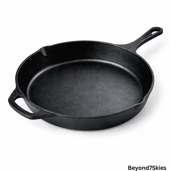 Non Stick Skillet Frying Pan 12-Inch Cast Pre-Seasoned Iron Pan for Cooking, Baking, and Grilling Durable Multi-Purpose Cast Iron Cookware Lodge-Style