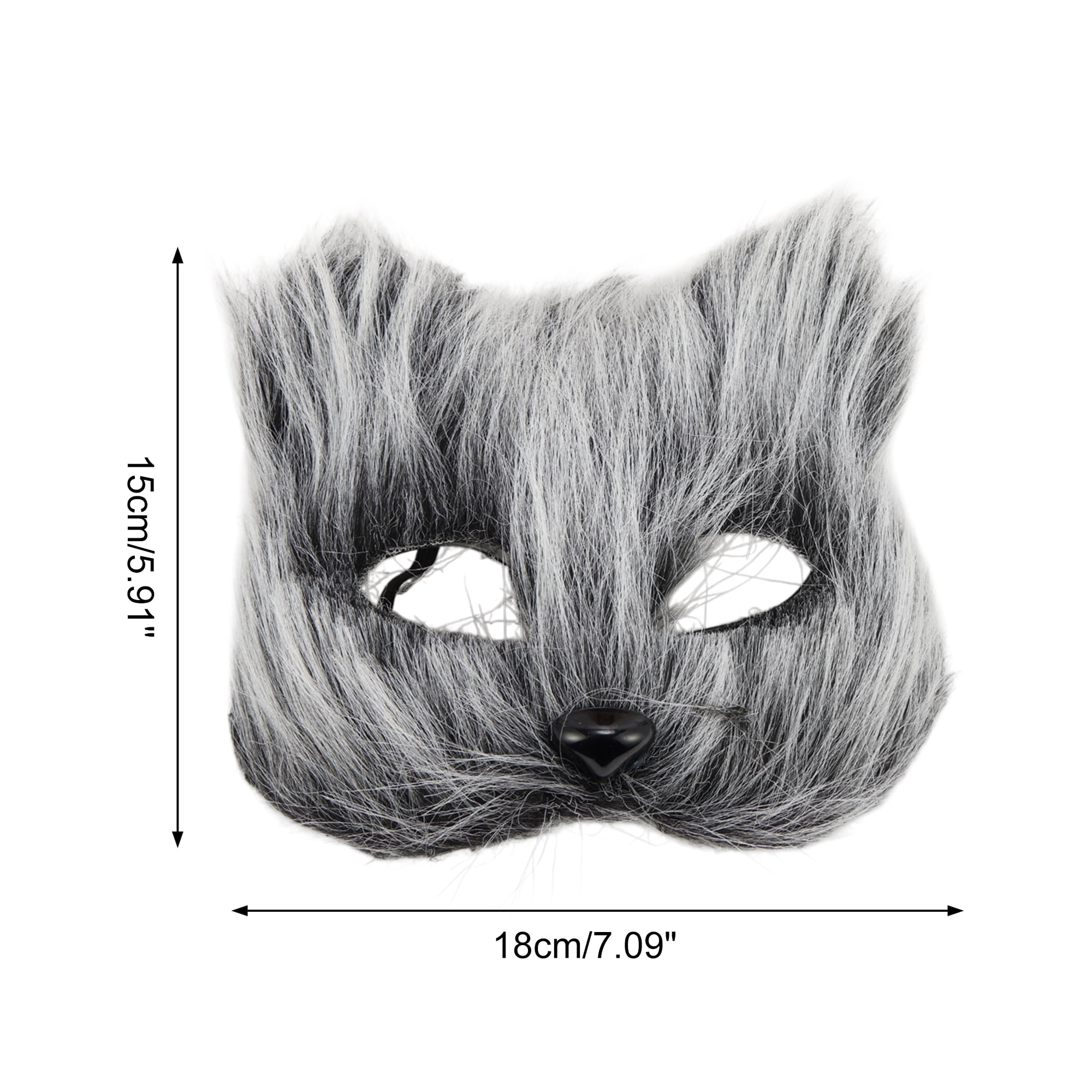 Unique Bargains 1 Pack Long-haired Foxes Party Mask Costume Events Gray