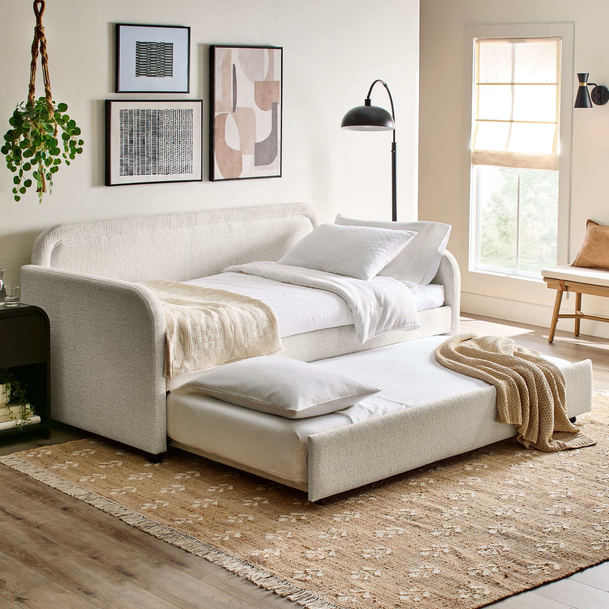 Better Homes & Gardens Juliet Twin Boucle Daybed with Trundle, Ivory