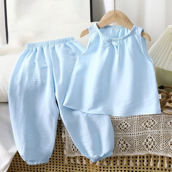 ATOGUTA Birthday Girl Outfit Kids Clothes Tank Tops and Long Pants Summer Outfits Size 2T-11, Blue