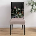 thumbnail image 4 of Dining Chair Covers Set of 4 Watercolor Flower Pink Flowers Black Background Country Stretch Parsons Chair Slipcovers Removable Washable Chair Cover Protector for Kitchen Dining Room Hotel, 4 of 5