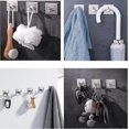 thumbnail image 4 of Self Adhesive Hooks, Stainless Steel Self Adhesive Coat Hooks Household Bath Towel Hooks Kitchen Waterproof Adhesive Hooks - 4 Pack, 4 of 5