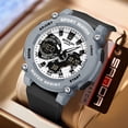 thumbnail image 2 of Men’s Tactical Watch Analog Digital Dual Display – 50M Waterproof Military Wristwatch with LED Backlight, Stopwatch, Alarm, Countdown – Durable Outdoor Watch, 2 of 7