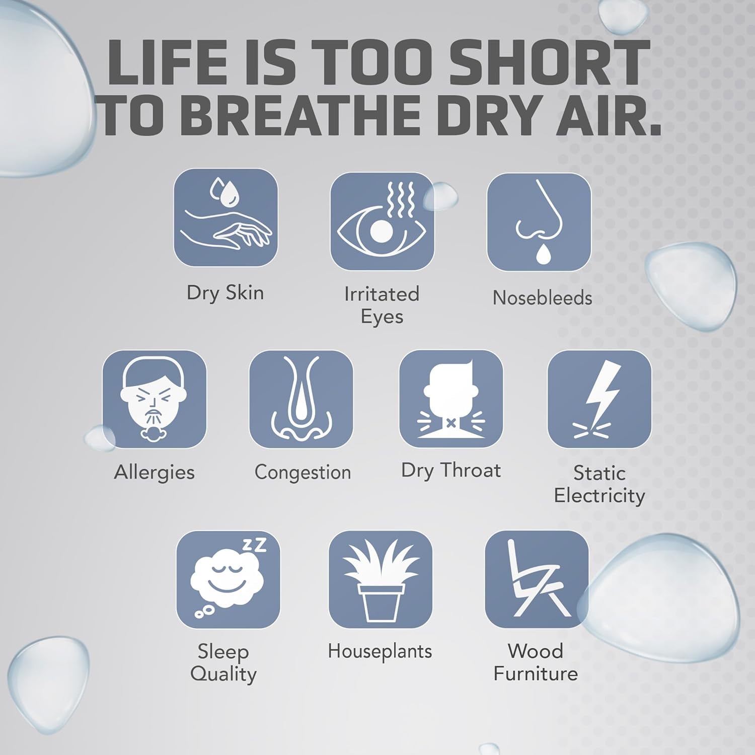 H955W Top Fill Cool Mist Ultrasonic Humidifier for Large Rooms with Humidistat and Timer