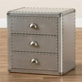 thumbnail image 4 of Home Square Armel Metal 3-Drawer Nightstand Set in Silver (Set of 2), 4 of 10