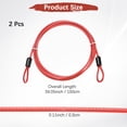 thumbnail image 3 of Cable de Seguridad Uxcell con Asas [2Pcs] - 4.92ft / 59.1 Pulgadas Cable de Seguridad para Candado de Equipaje de Acero Inoxidable para Bicicletas y Equipaje - [Rojo], 3 of 6