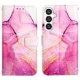 thumbnail image 5 of Allytech Galaxy A15 Wallet Case, PU Leather Kickstand Cash Credit Card Slots Holder Carrying Lanyard Wrist Strap Folio Flip Handbag Marble Pattern Cover for Samsung Galaxy A15, Rose, 5 of 5