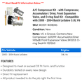 thumbnail image 2 of A/C Compressor Kit - with Compressor, Accumulator / Drier, Front Expansion Valve, and O-ring Seal Kit - Compatible with 2000 - 2004 Buick LeSabre 3.8L V6 2001 2002 2003, 2 of 2