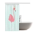 thumbnail image 2 of WOPOP Elegant Pink Flamingo Princess Shower Curtain, Wedding Birthday Valentine Polyester Fabric Shower Curtain Bathroom Sets 66x72 Inches, 2 of 3