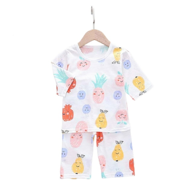 CAROOTU Enfants Dessin Animé Imprimé Manches Courtes Col Rond T-shirt Top avec Short pour la Plage d'Été