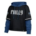 thumbnail image 2 of Women's '47  Navy Philadelphia Phillies City Connect Shortstop Cropped Pullover Hoodie, 2 of 3