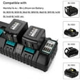 thumbnail image 2 of 18V 4-Port Charger DC18SF Replacement for Makita 14.4V-18V Lithium Batteries BL1830 BL1840 BL1850 BL1860 BL1815 BL1430 Hiesuan Rapid USB Charger, Replace DC18RD DC18RE DC18RC, 2 of 4