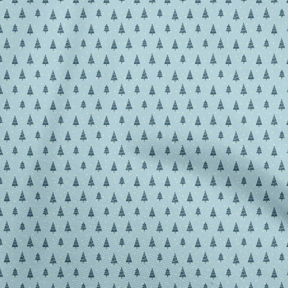 oneOone Polyester Spandex Light Blue Fabric Christmas Fabric For Sewing Printed Craft Fabric By The Yard 56 Inch Wide