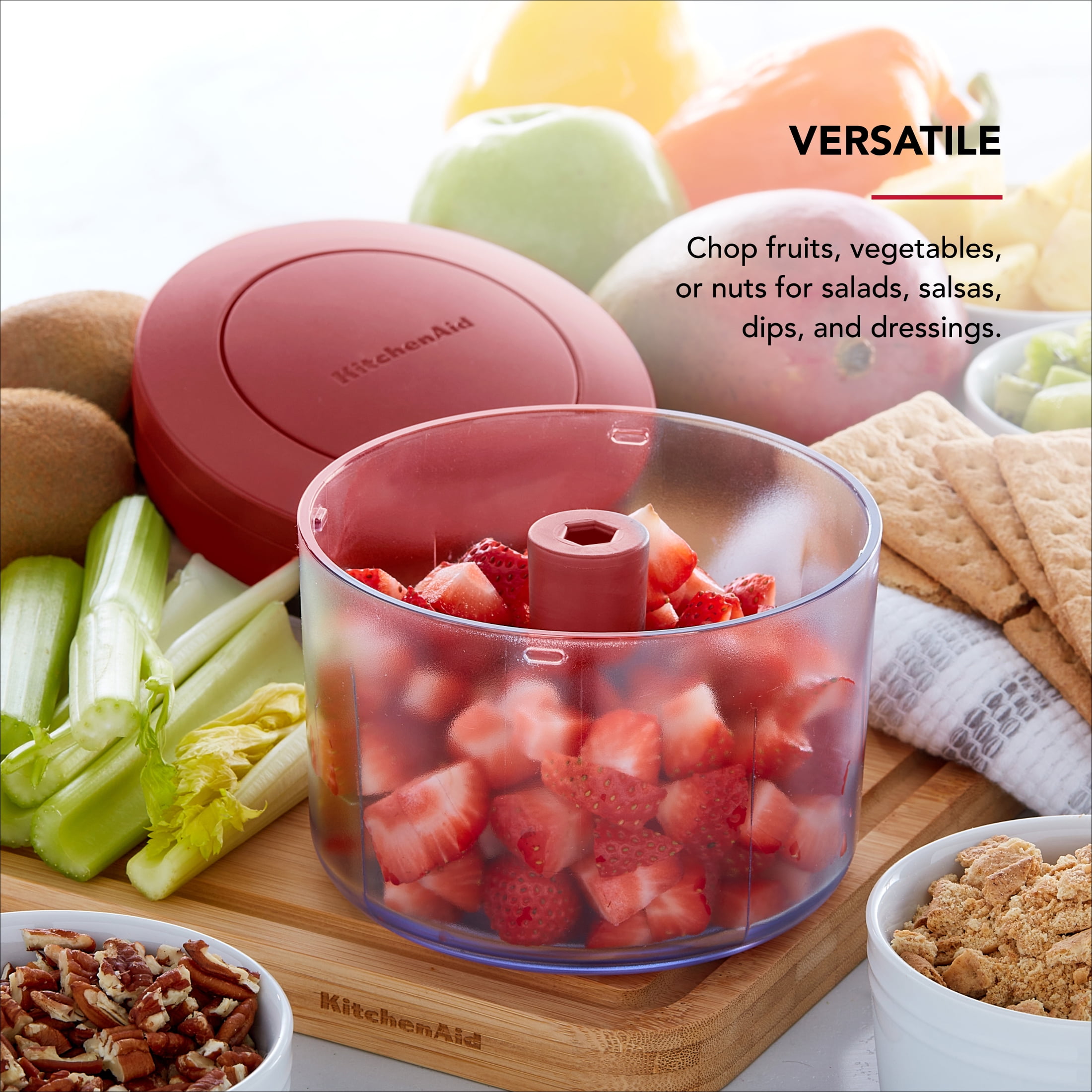 KitchenAid Manual Pull Food Chopper and Processor, Empire Red
