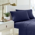 thumbnail image 2 of 250 Thread Count Egyptian-Quality Cotton Solid Color Sheet Set (Full, Navy), 2 of 3