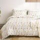 thumbnail image 4 of Funda de edredón floral tamaño Queen 3 piezas, funda de edredón Flower Queen con 2 fundas de almohada, juego de cama suave para todas las estaciones, transpirable, cierre de cremallera, Queen (90 x 90, 4 of 5