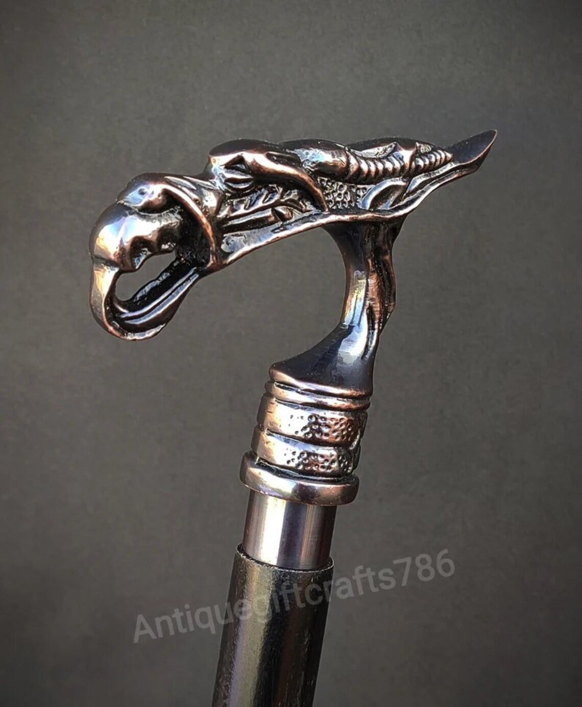 Dragon Head Walking Cane Wooden Walking Cane for Men and Women