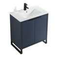 thumbnail image 6 of Fine Fixtures Opulence Collection 30 in. W x 18 in. D x 33 in. H Bathroom Vanity in Navy Blue with White Ceramic Sink - Black hardware, 6 of 9