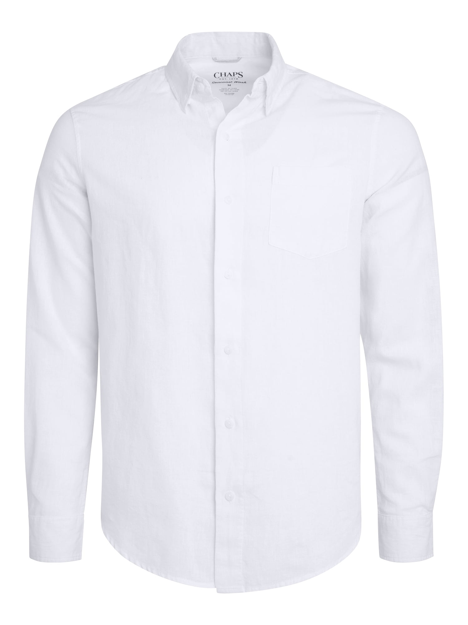 Chaps Men's & Big Men's Long Sleeve Linen Shirt, Sizes S-3XL