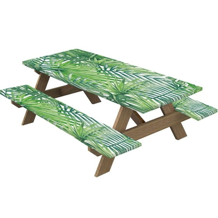 

Luckky 6ft Polyester Picnic Table Cover Rectangular Elastic Edged Picnic Table Cover Windproof and Waterproof Picnic Table Covers with Elastic for Camping 72x30 Inches 3Pcs(E)