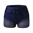thumbnail image 5 of BSDJILFG Women's Swim Shorts High Waisted Lace Bottoms Bathing Suit Elastic Drawstring Swimsuit Bottoms Swimwear Bikini Board Shorts, 5 of 9