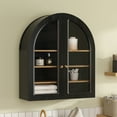 thumbnail image 6 of Joyyskill Arched Bathroom Wall Cabinet Modern Wooden Medicine Cabinet with Acrylic Doors Farmhouse Wall Mounted Cupboard Storage Organizer, Black Oak, 6 of 7
