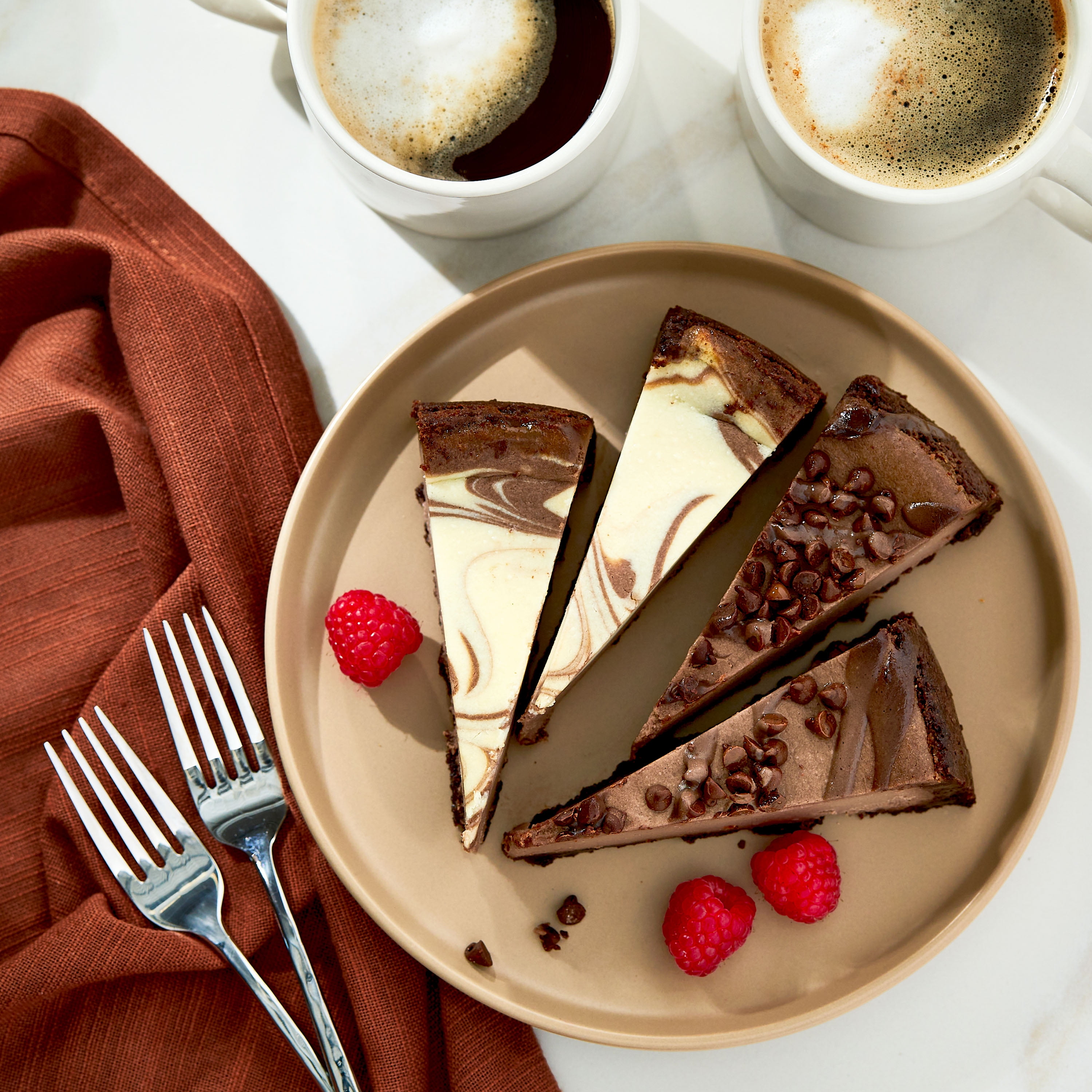 Great Value Chocolate Lovers Cheesecake Sampler, 12 oz, 4 Slices