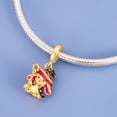 thumbnail image 2 of 925 Sterling Silver Golden Wizard Bunny Dangle Charm for Bracelet Charms Necklace Pendants Jewelry, 2 of 5