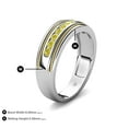 thumbnail image 4 of TriJewels 0.50 ctw Round Yellow Diamond Two Toned and High Polished Edges Men Wedding Band (8 mm) in 10K White Gold, 4 of 6